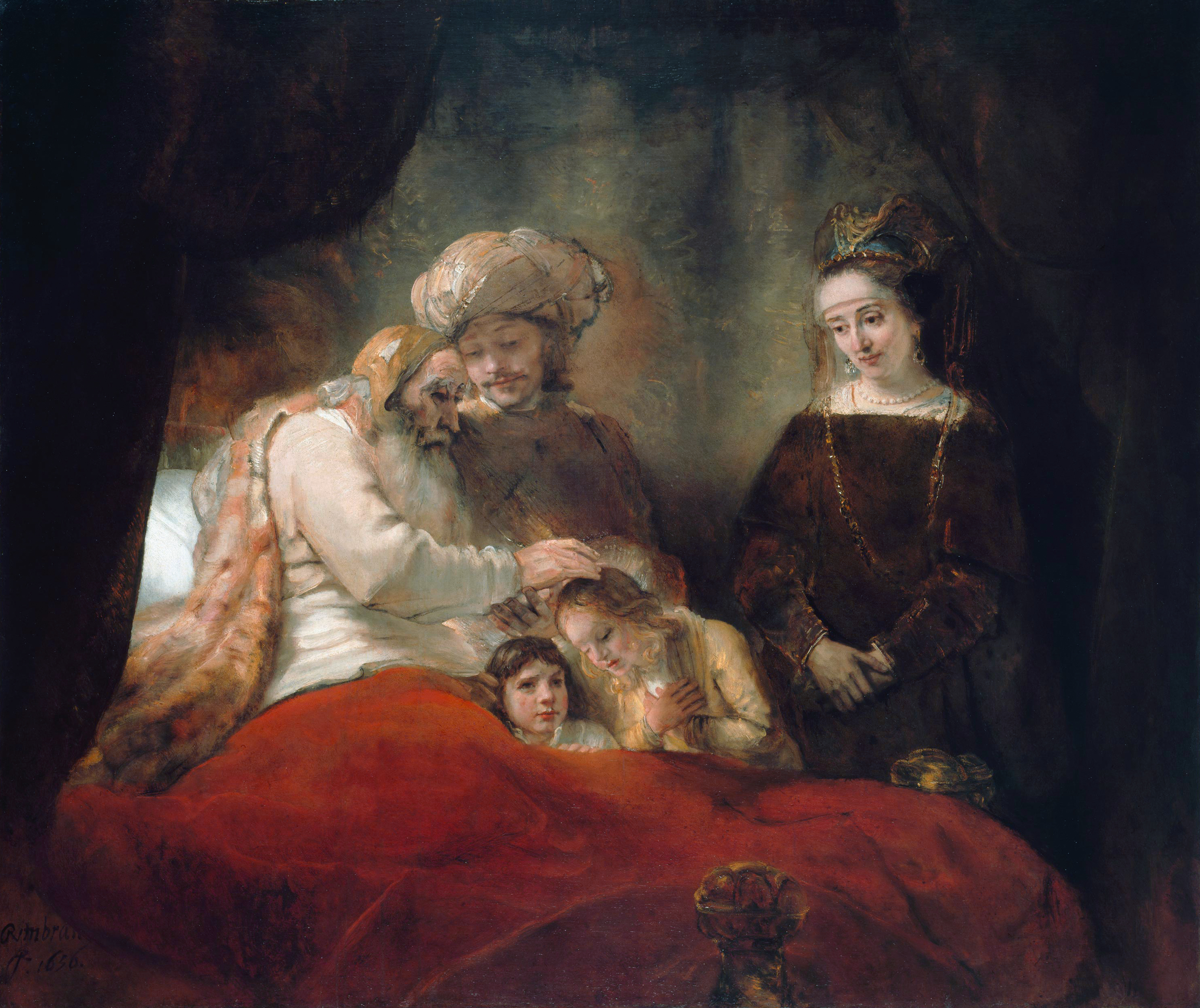 Rembrandt_-_Jacob_Blessing_the_Children_of_Joseph_-_WGA19117